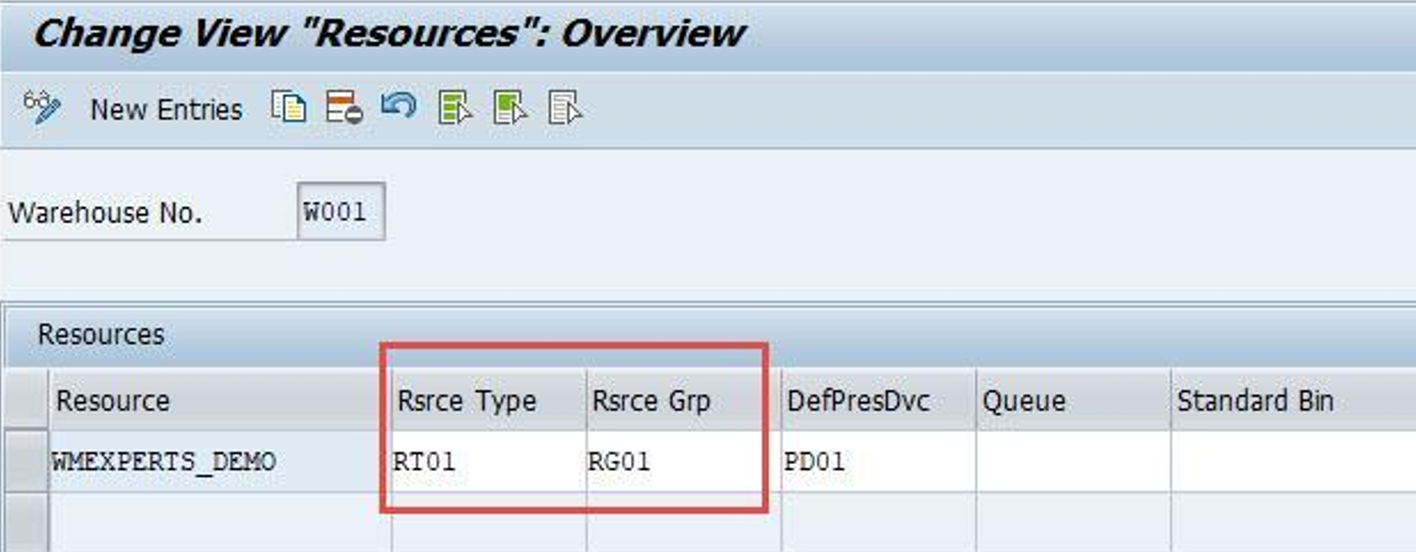 SAP EWM Resource Maintenance